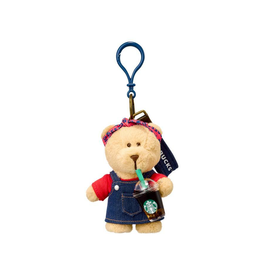 ウォッシュドデニム Bearista キーチェーン - ディープブルー